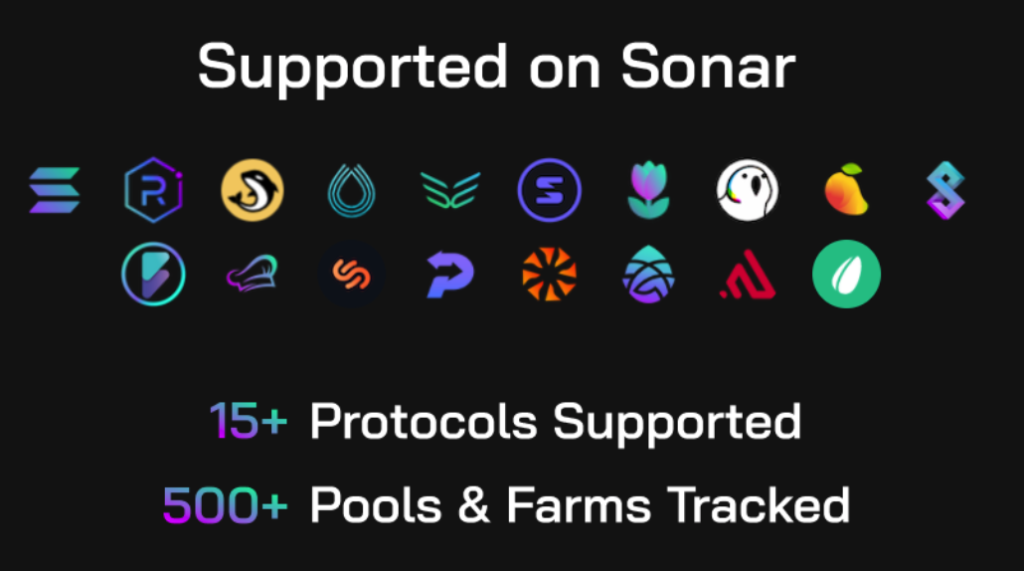 SonarWatchはSolana上のイールドファーミングが確認可能